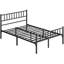 Minimalist Metal Bed Frame with Slatted Headboard-751960207-800080578