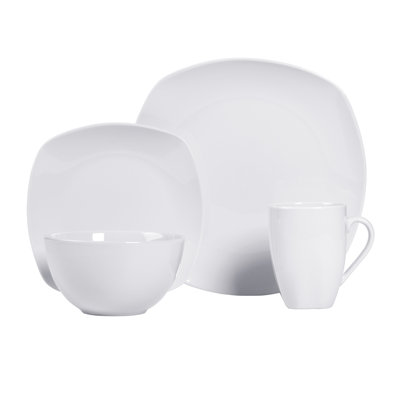 Kaylin Porcelain China Dinnerware Set 16 Piece - Service for 4