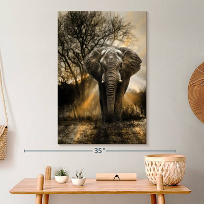 «Elephant Sunset», reproduction sur toile