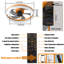 Ventilateurs de plafond avec lumières à DEL à intensité variable, installation encastrée de ventilateurs de plafond minces et modernes (orange)-69721498