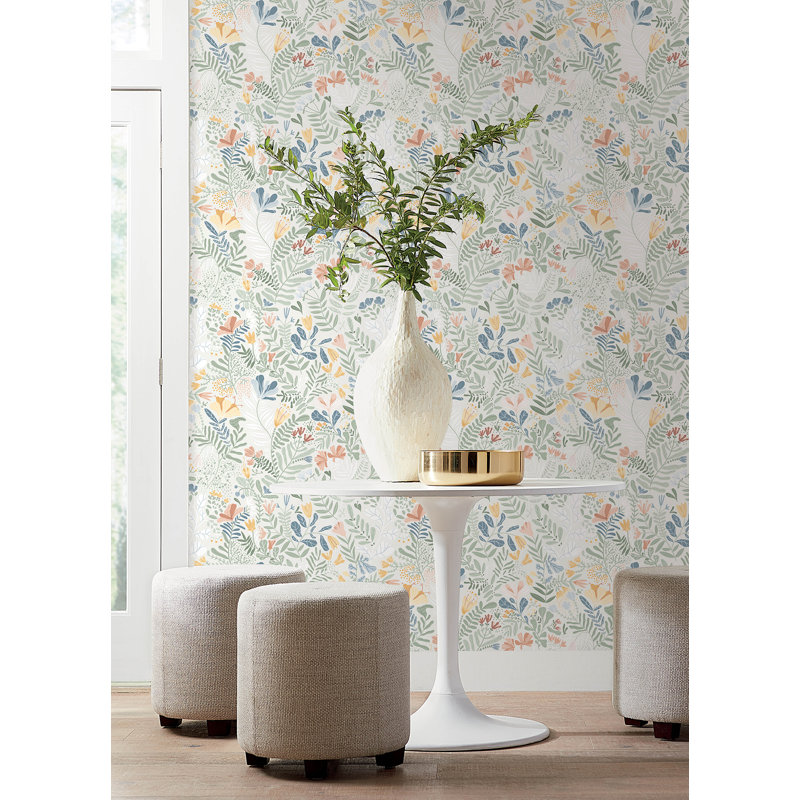 Brittsommar Wallpaper Roll, Cream/Orange/Green