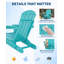 2 chaises Adirondack avec table d'appoint, chaises de patio en bois HDPE toutes saisons avec porte-gobelet, bleu lac