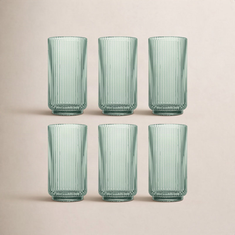 Verre cannelé en acrylique Laya, Vert