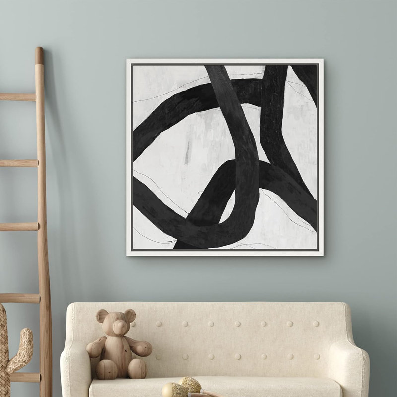 «Grunge Geometric Paint Stroke Collage», reproduction sur toile flottante, H 16 po x l 16 po x P 1,5 po, Blanc