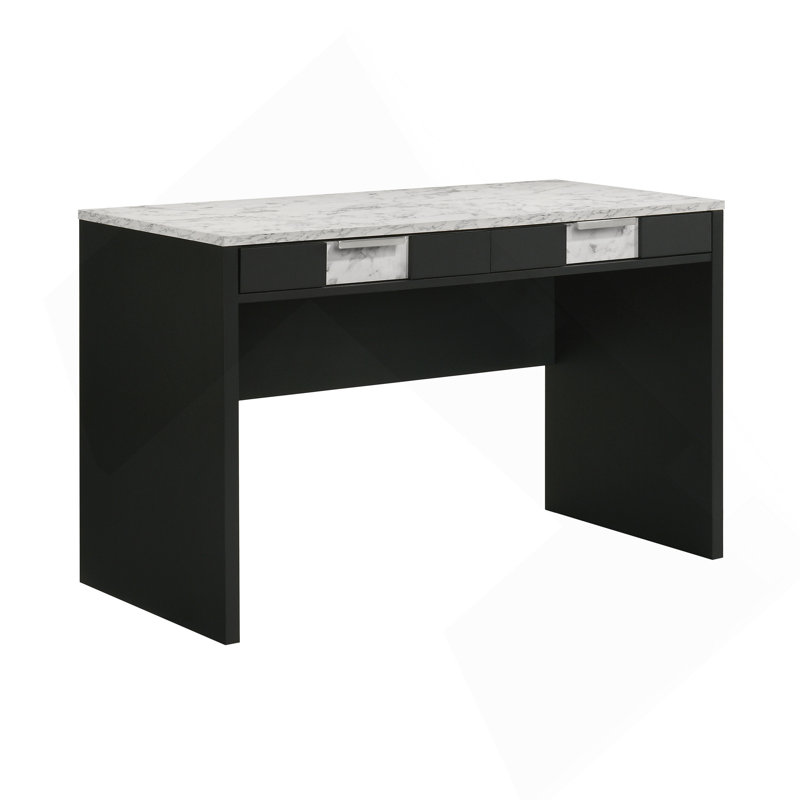 1pc Modern Desk, White/Black