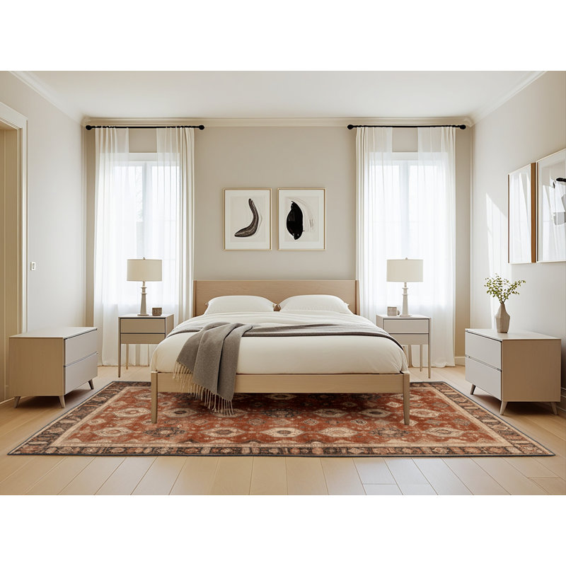 Tapis brun lavable à la machine, Rectangle 5 pi x 8 pi