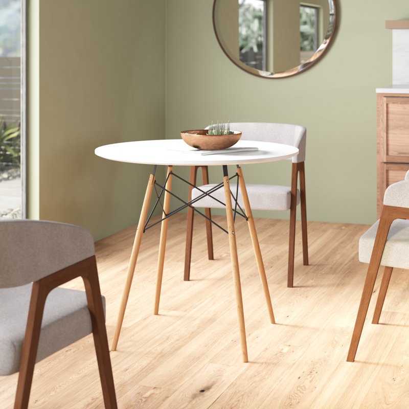 Traynor 32'' Round Dining Table, Natural, White