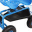 Chariot de jardin pivotant en acier avec siège et panier à poignée en acier - Bleu-98404314
