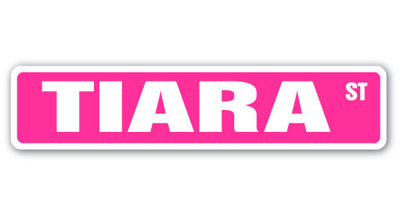 Tiara Street Sign Heavy Duty Plastic 4" X 18"