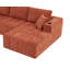 Canapé modulaire en L 108 po en chenille orange de 108 po, canapé à compression 4 places avec méridienne droite, porte-gobelets et poches latérales, canapé rembourré sans assemblage pour salon-133674691-133674694