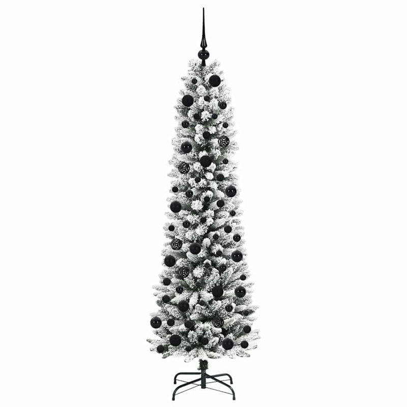 Artificial Christmas Tree with 300 LEDs, Black, 5.91' H