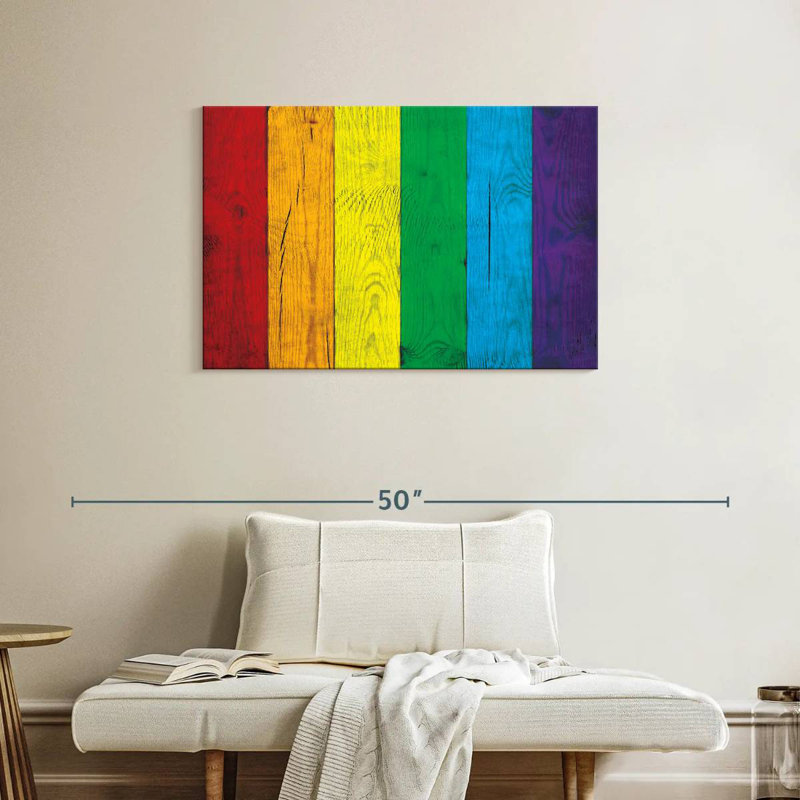 Fierté des couleurs sur bois, H 24 po x l 36 po