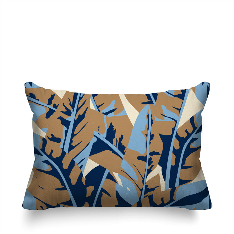 Oreiller rectangulaire intérieur / extérieur Fino, Rectangle H 14 po x l 20 po, Bleu