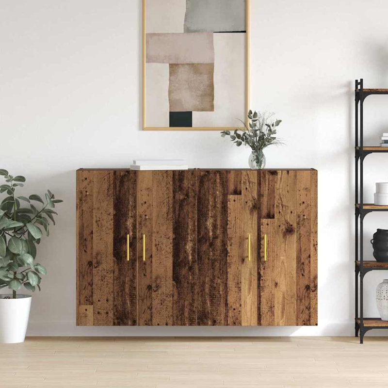 Wall Mounted Cabinets Storage Cabinet Cupboard Display Cabinet, Old Wood