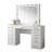Glam Style 1pc Vanity Set Multiple Drawer Cabinets 15pcs Bulbs USB Charger White Finish Bedroom Furniture Stool Not Included