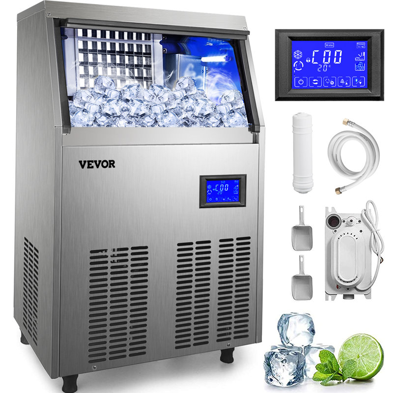 VEVOR 90 lb. Daily Production Cube Clear Ice Freestanding Ice Maker