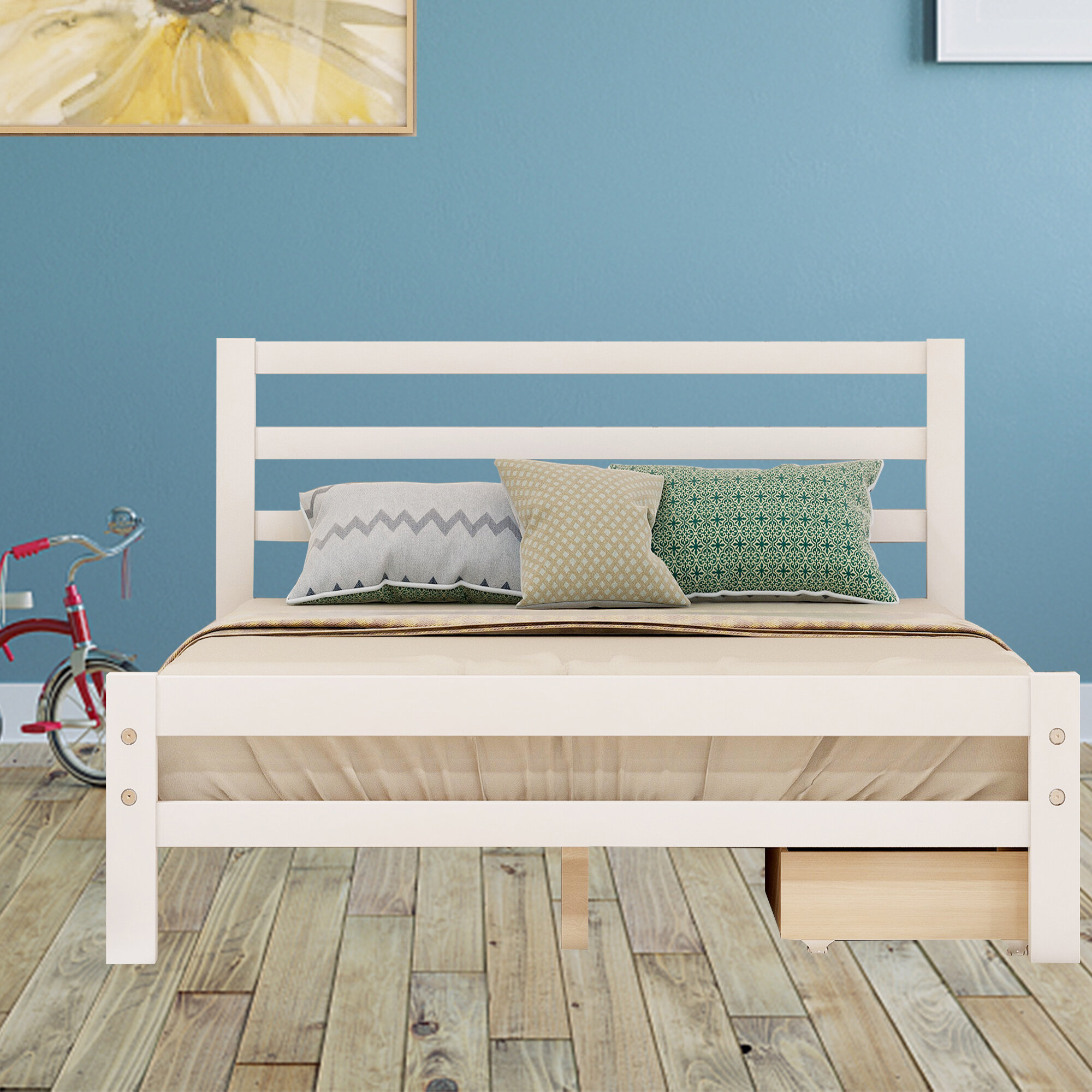 Red Barrel Studio® Sharik Solid Wood Slat Storage Bed | Wayfair