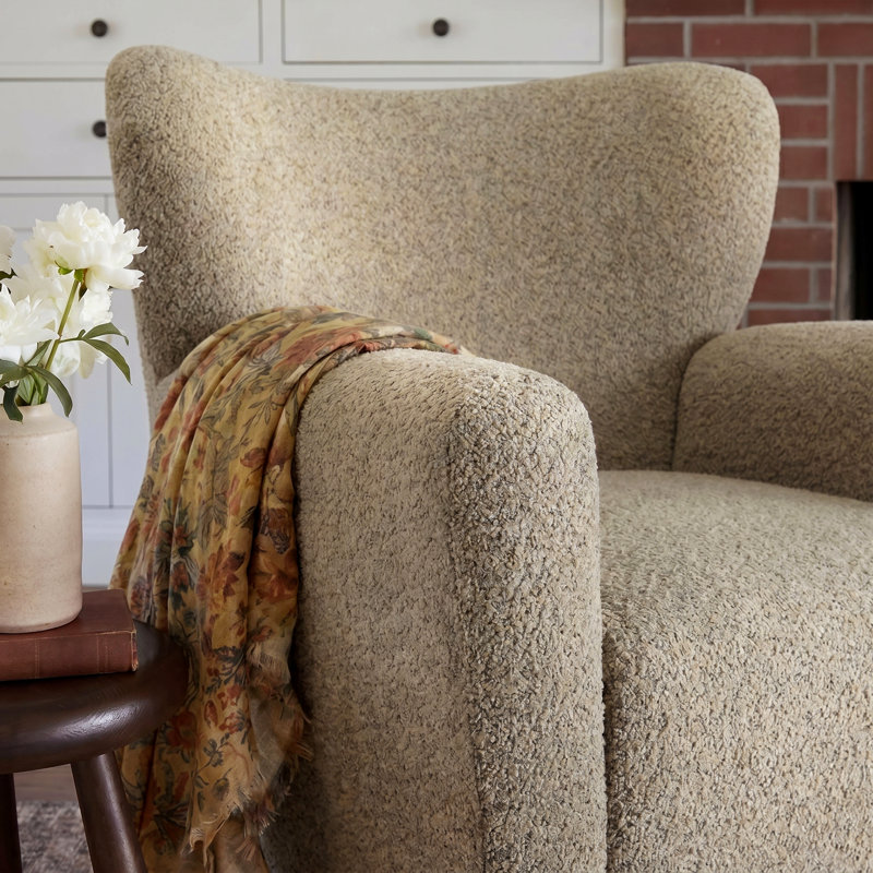 Fauteuil club Alonzo, Boucle brun clair