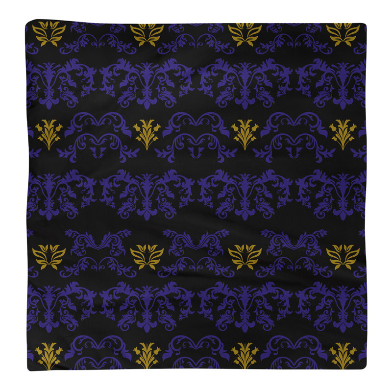 Serviette de football Baltimore, l 10 po x L 10 po, Mauve / noir / or métallique, Coton