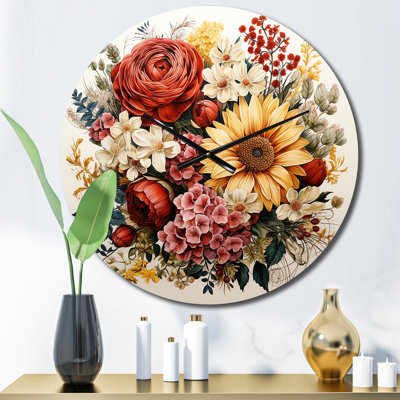 Horloge murale beige et orange