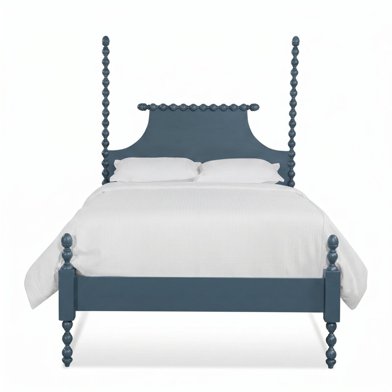 Mary Spindle Four Post Bed, Queen, Ocean