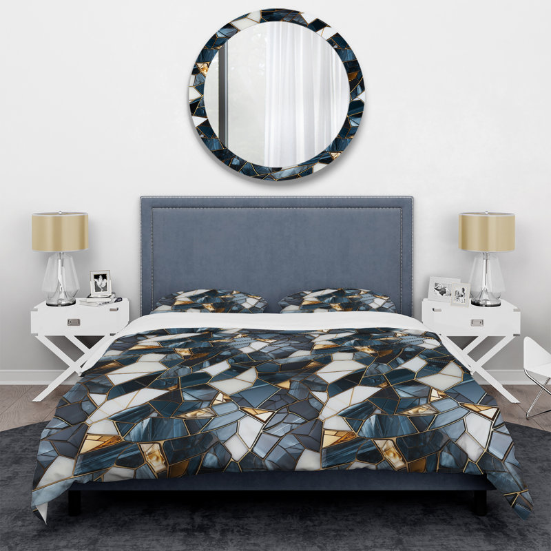 Urban Chic Marble Pattern - Ensemble de housse de couette en marbre, Housse de couette pour très grand lit et 2 très