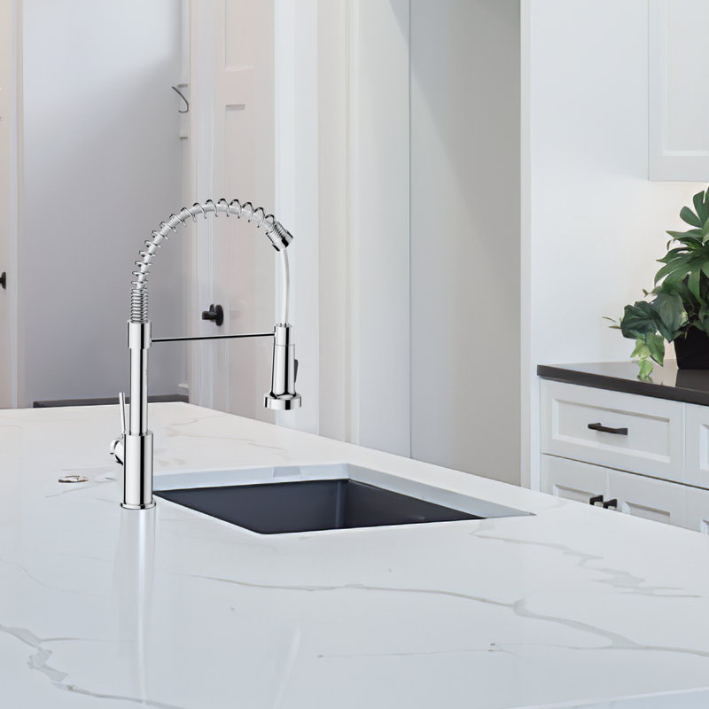 Pull Down Spray Single Lever Kitchen Tap, Chrome