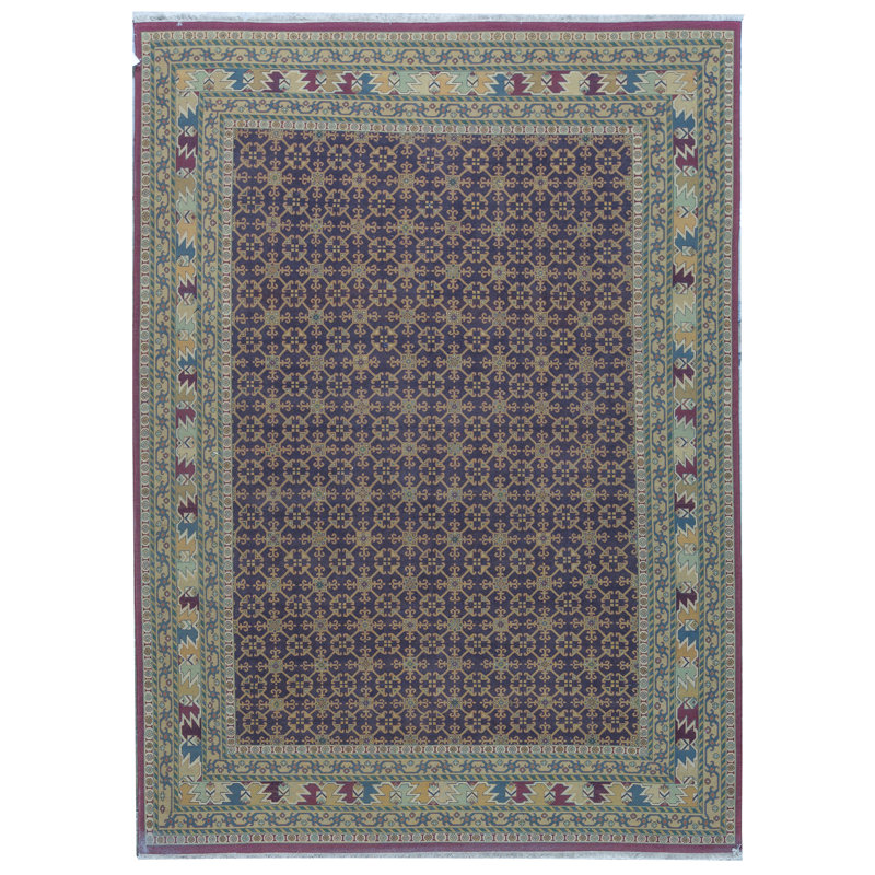 Wool Oriental Area Rug in Purple/Taupe