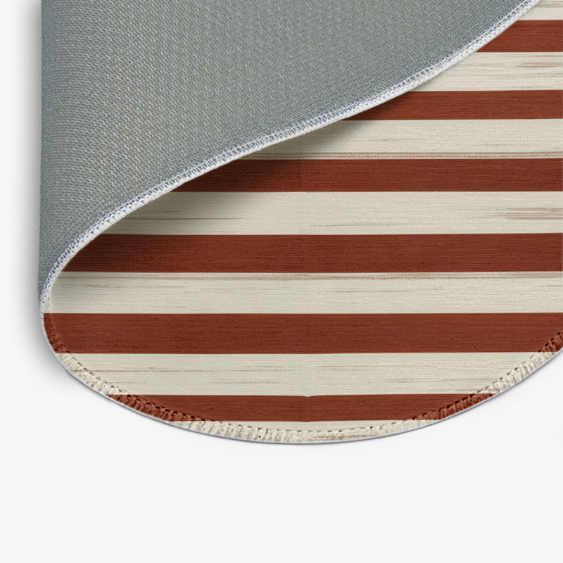 Tapis intérieur / extérieur beige HorizontalStripes, Rond 5 pi