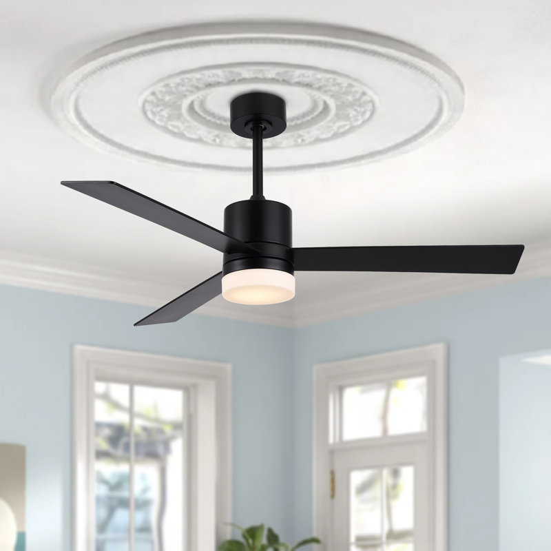 Ventilateur de plafond à 3 pales de 52 po avec ensemble d'éclairage et télécommande Newsom