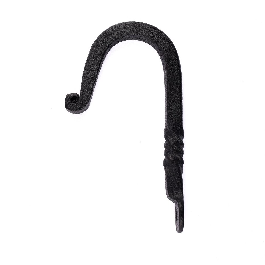 Renovators Supply Bathroom Hooks 3.5 in. Black Wrought Iron Wall Mount Hooks for Hanging Robe, Towel, Hat, or Jewellery with Mounting Hardware