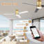 Ventilateur de plafond intelligent 52 pouces à 3 pales avec lumière et télécommande, commande vocale WiFi / Alexa, moteur à courant continu silencieux, intérieur / extérieur-1463948934