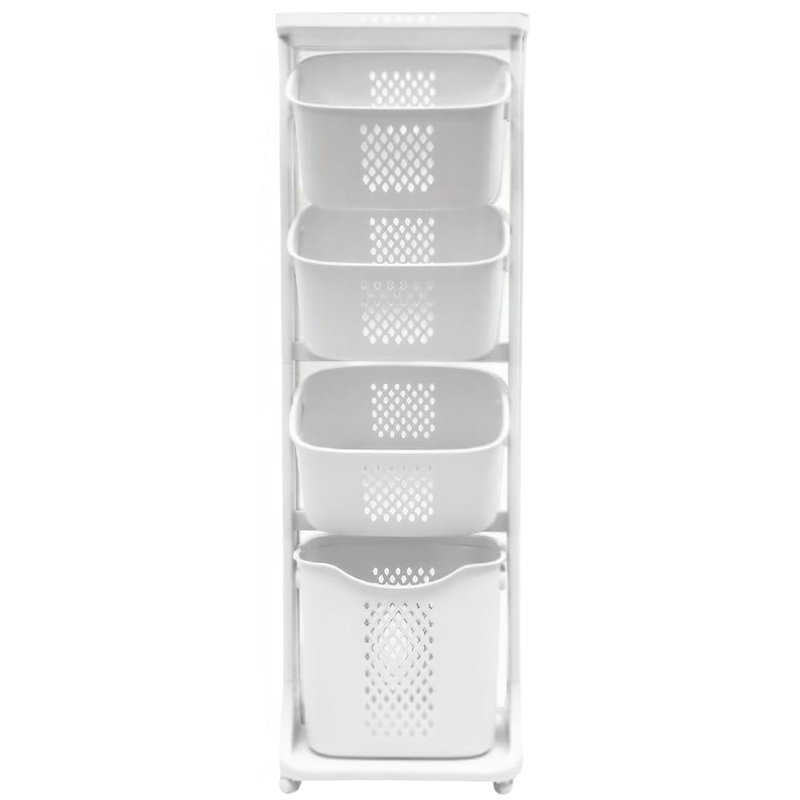 Rebrilliant Plastic Rolling Laundry Hamper with Wheels