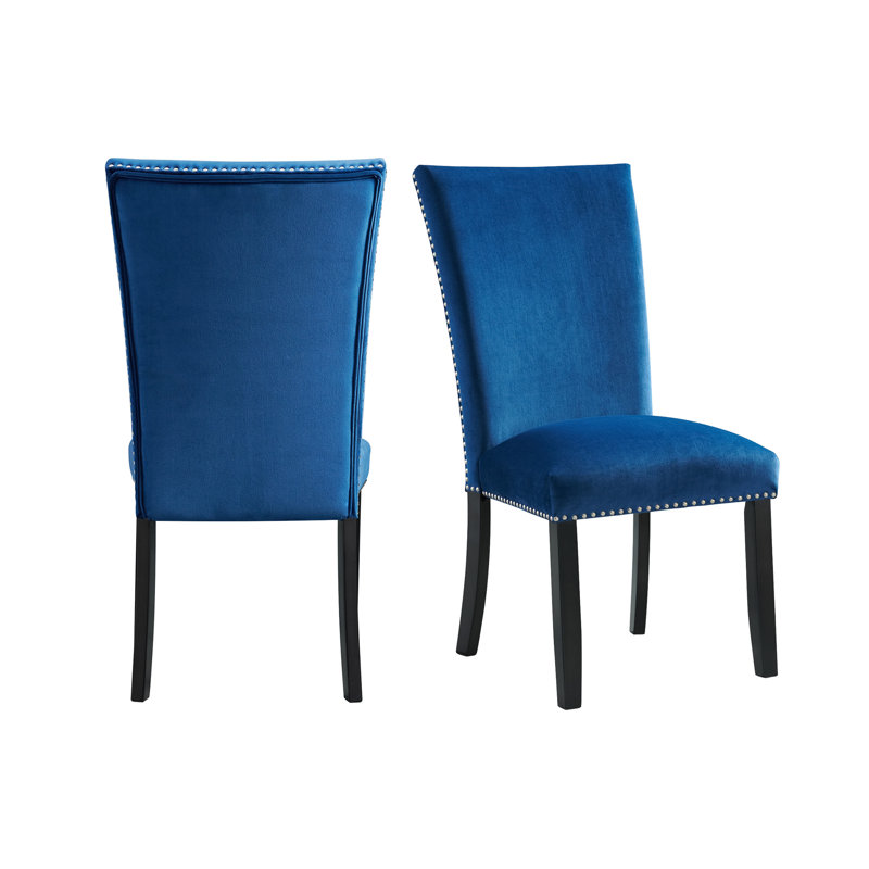 Biggs 18'' H Velvet Upholstered Dining Chair, Cobalt Velvet