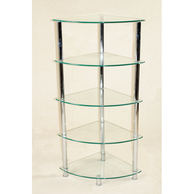 Klerken 130cm H x 48cm W Corner Bookcase, Clear