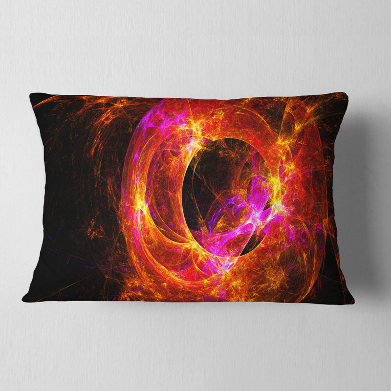 Far Spherical Galaxy - coussin imprimé abstrait rouge
