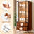 102.3'' Walnut Finish Entertainment Center for 55/65/75 Inch TV, Mid-century Modern Wood Media Console Includes TV Stand with Storage and 3-tier Display Cabinet with 2 Drawers for Living Room and Bedroom, Brown-1479248436-1479248441