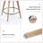 Lovetro  Mid Century Modern Open Back Faux Leather Upholstered Swivel Counter Stool with Wire Brushed Solid Wood Legs-230327115