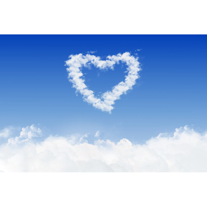 Blue Sky And Heart From Clouds by Csondy - Wrapped Canvas Print, 30cm H x 46cm W x 3.8cm D