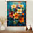 Toile avec cadre flottant brun
