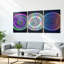 Ensemble de 3 tableaux sur toile à motif abstrait de cercles néon-409973111