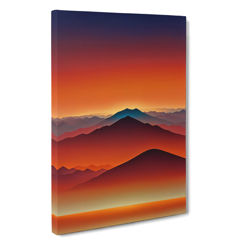 A Mountain Sunset No.5 - No Frame Print on Canvas, 76cm H x 50cm W x 3cm D