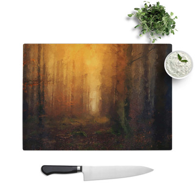 Glass Forest At Sunset in Abstract Chopping Board