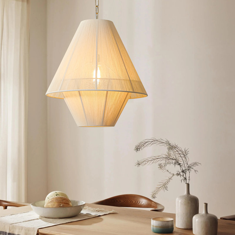 Luminaire suspendu 1 lumière en coton à 1 couche Boho