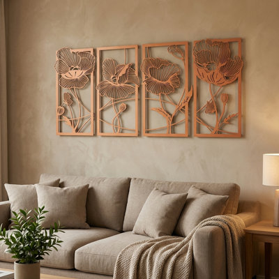 Blossom Metal Wall Art Set - 4 Piece