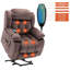 96cm Wide Velvet Lift Assist Standard Recliner with Massager-75105600