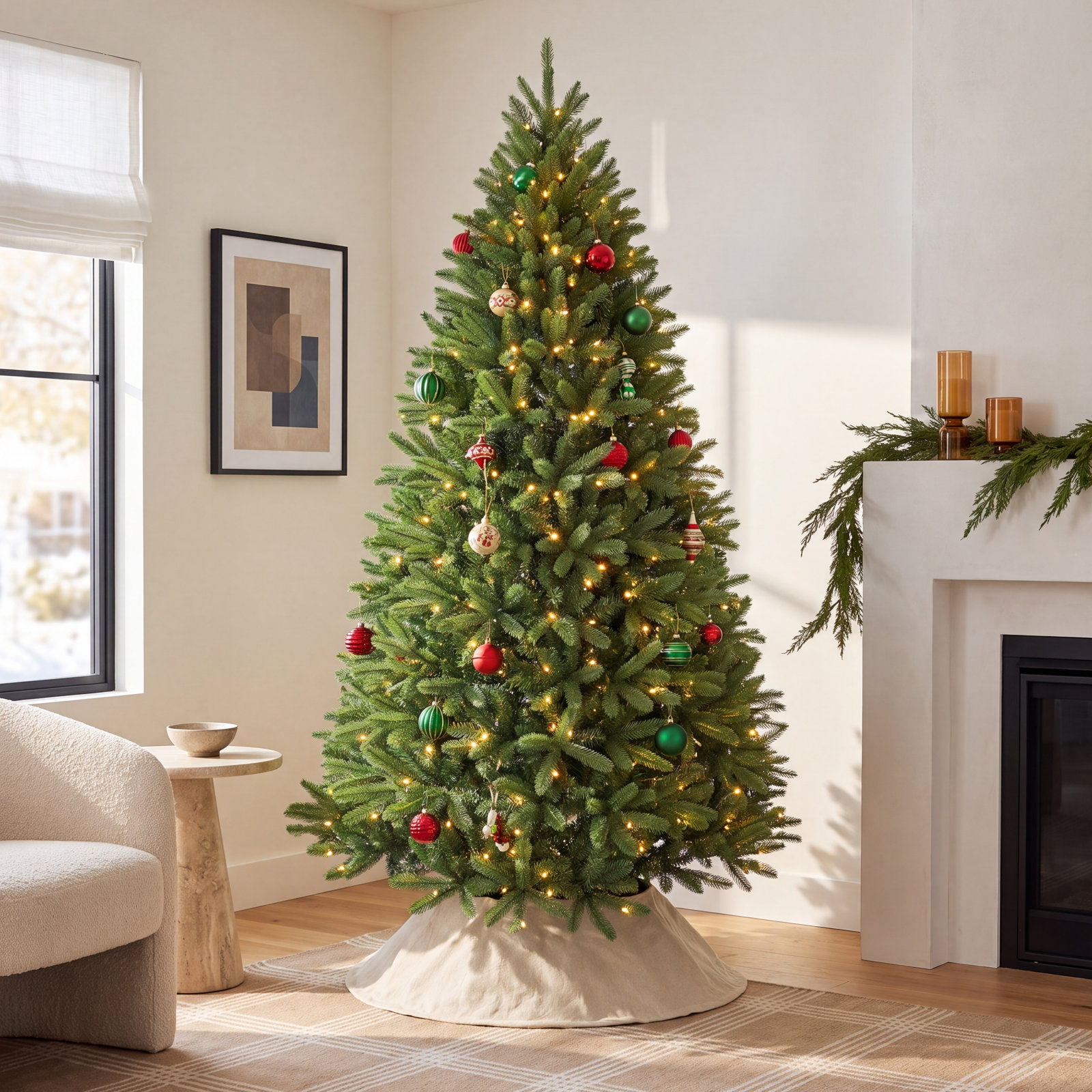 Pre-Lit Spruce Christmas Tree, 6.5' H