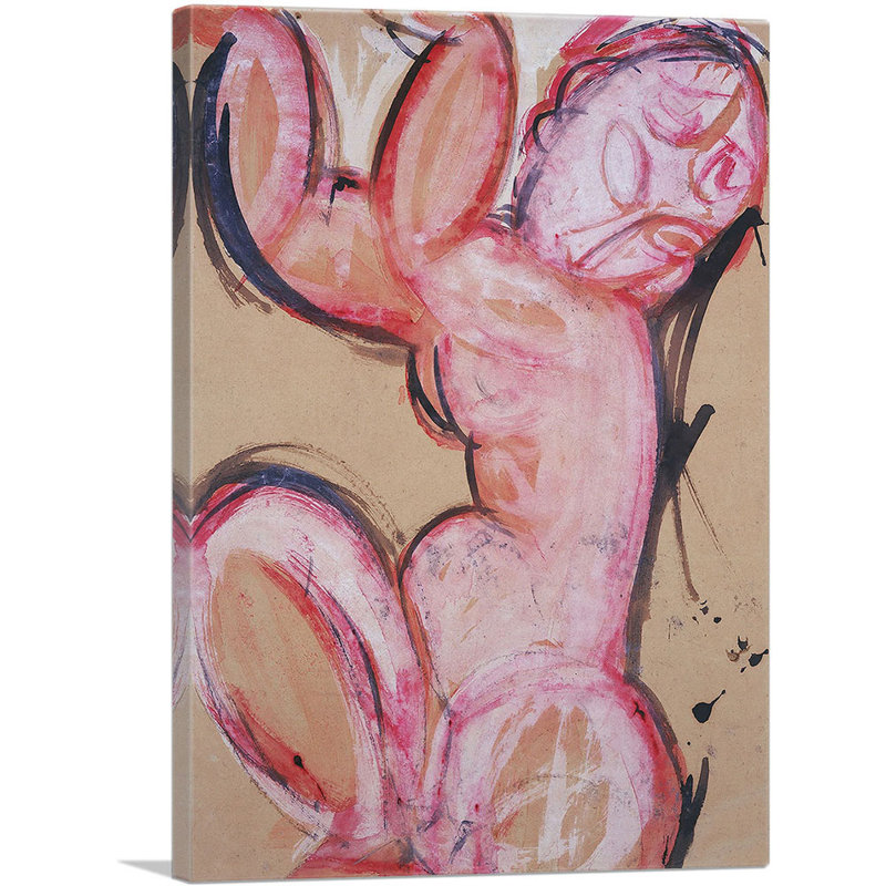 «Caryatid» par Amedeo Modigliani, reproduction d'art sur toile tendue, H 26 po x l 18 po x 1,5 po