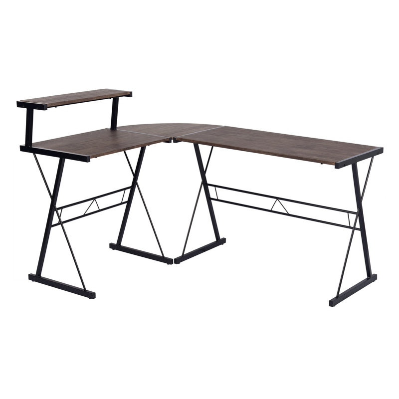 Hillsborough L-Shaped Metal Base Writing Desk