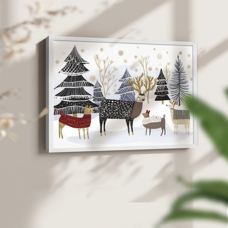 Chirstmas Art-CDLXV - Reproduction encadrée - Restickable, H 16 po x l 20 po, Blanc